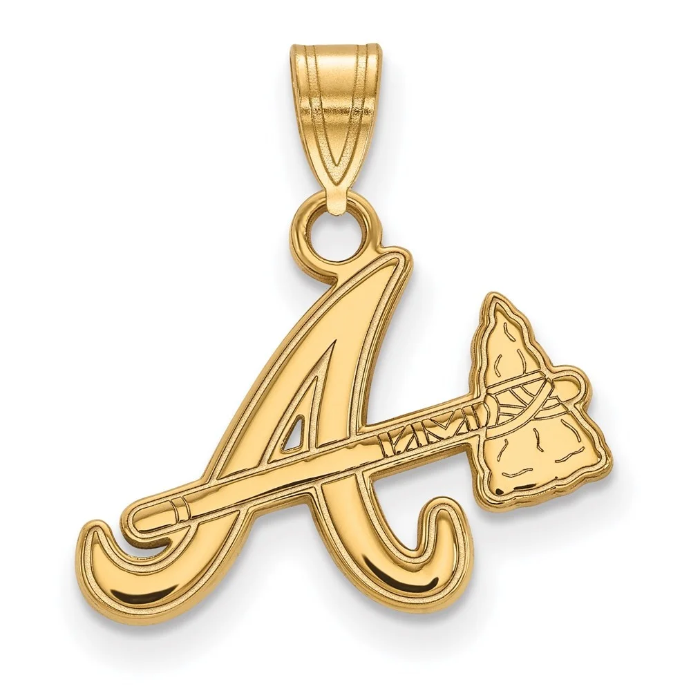 Auriga 925 Sterling Silver Gold-plated Letter A and Tomahawk Small Pendant for Women (L-17 mm, W-18 mm)