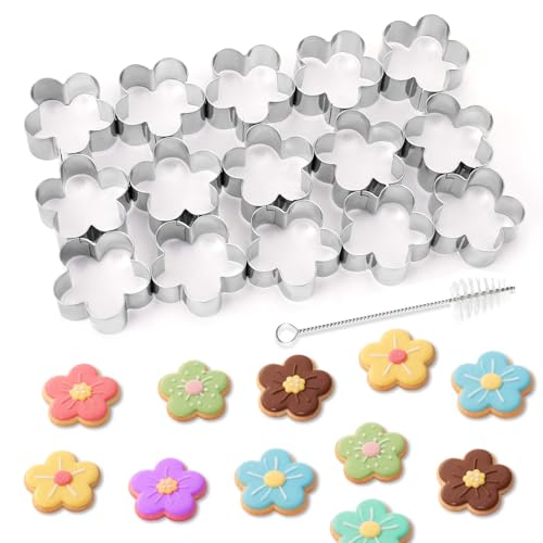AIERSA Mini Gingerbread Cookie Cutter,Small Christmas Cookie Cutters,1 Inch Tiny Gingerbread Man Shapes Cookie Cutter,20 Cavity Metal Stainless Steel Christmas Cookie Cutters