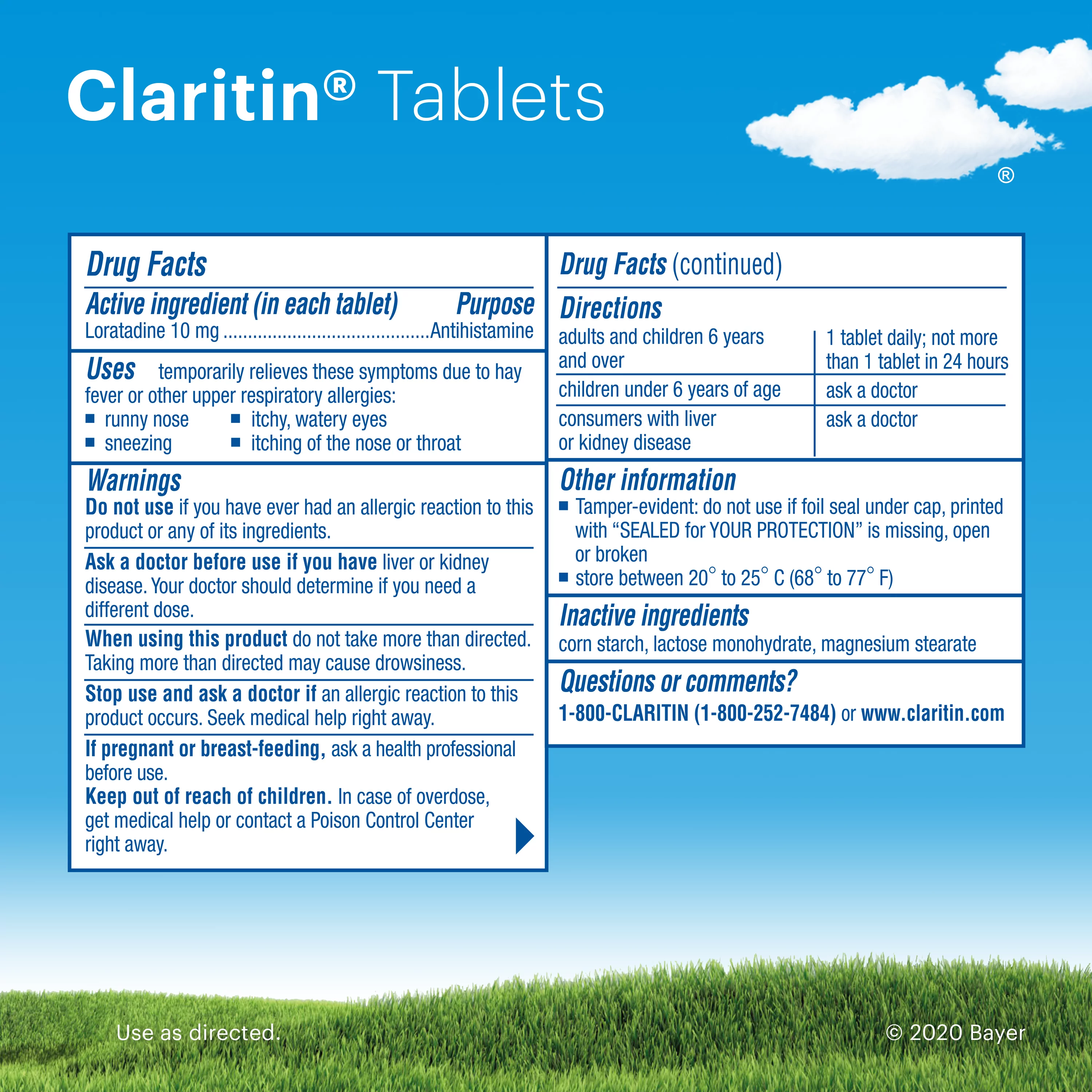 Claritin 24 Hour Non-Drowsy Allergy Relief Tablets,10 mg, 85 Ct (70+15 Bonus Pack)