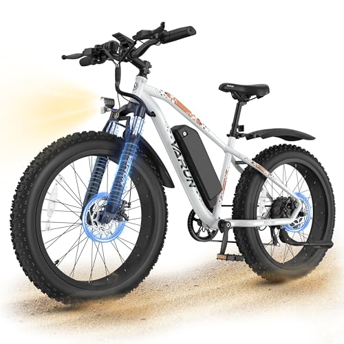 VARUN E Bikes for Men - Peak 750W Ebikes for Adults - Fat Tire Electric Bike Up to 25MPH 60+ Miles with 48V 13AH Removable Battery - 26