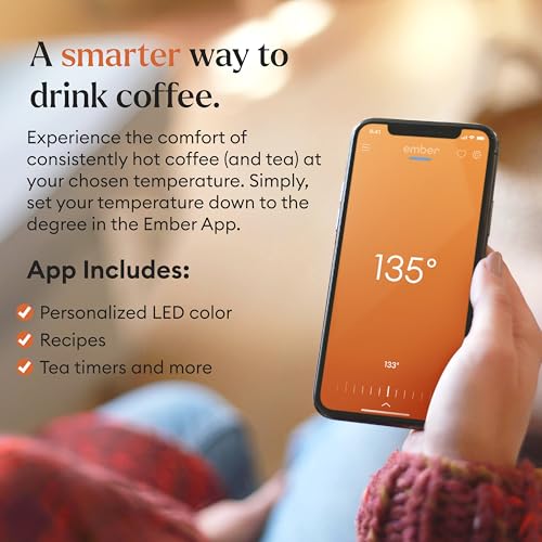 Ember Temperature Control Smart Mug 2, 14 Oz, App-Controlled Heated Coffee Mug with 80 Min Battery Life and Improved Design, Black