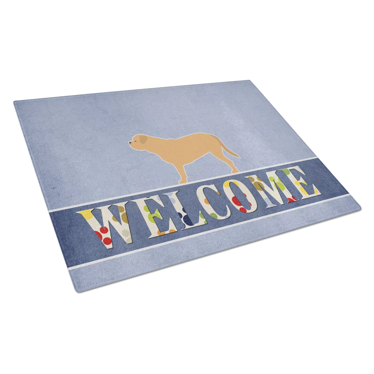 Caroline's Treasures Dogue de Bordeaux Welcome Glass Cutting Board Large