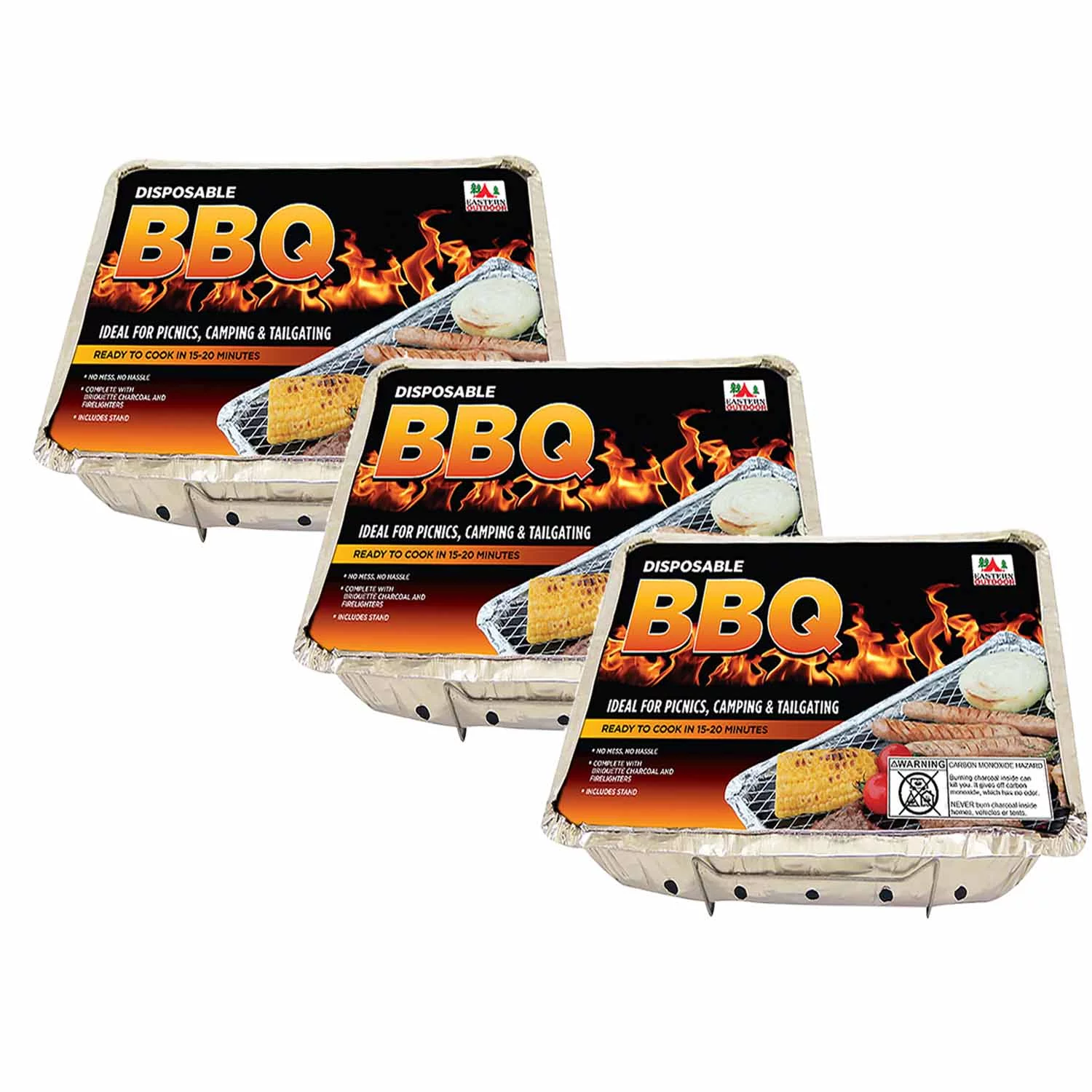 Disposable Grill BBQ 3 Pack: Aluminum Portable Disposable Charcoal Grills, Great for Grilling On The Go,  8.5 X 10.75 inch each