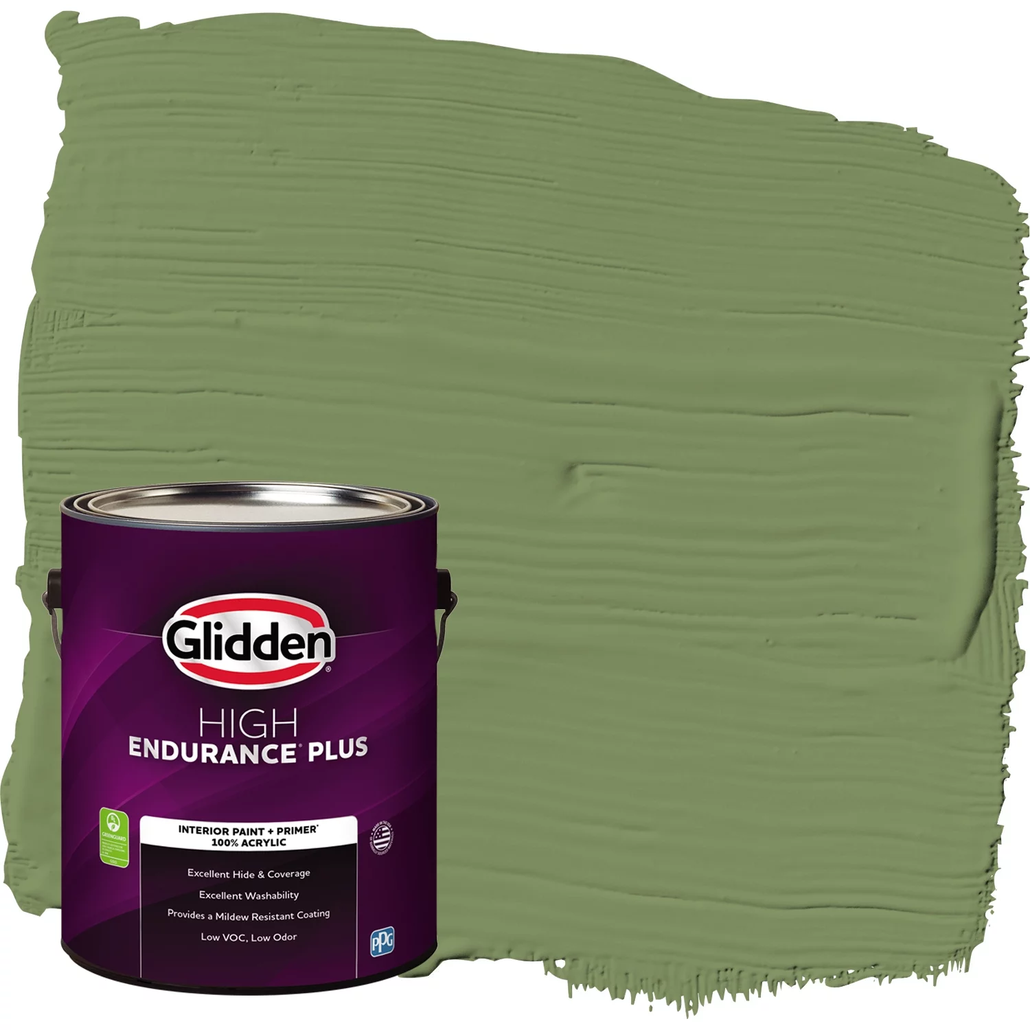 Glidden HEP Interior Paint + Primer Moss Point Green / Green, Eggshell, 1 Gallon