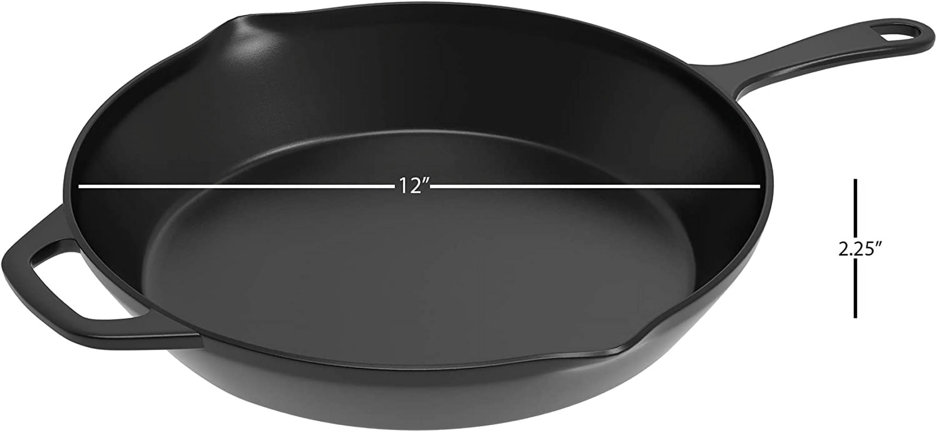 Classic Cuisine 82-KIT1065 12 in. Pre-Seasoned Cast Iron Skillet