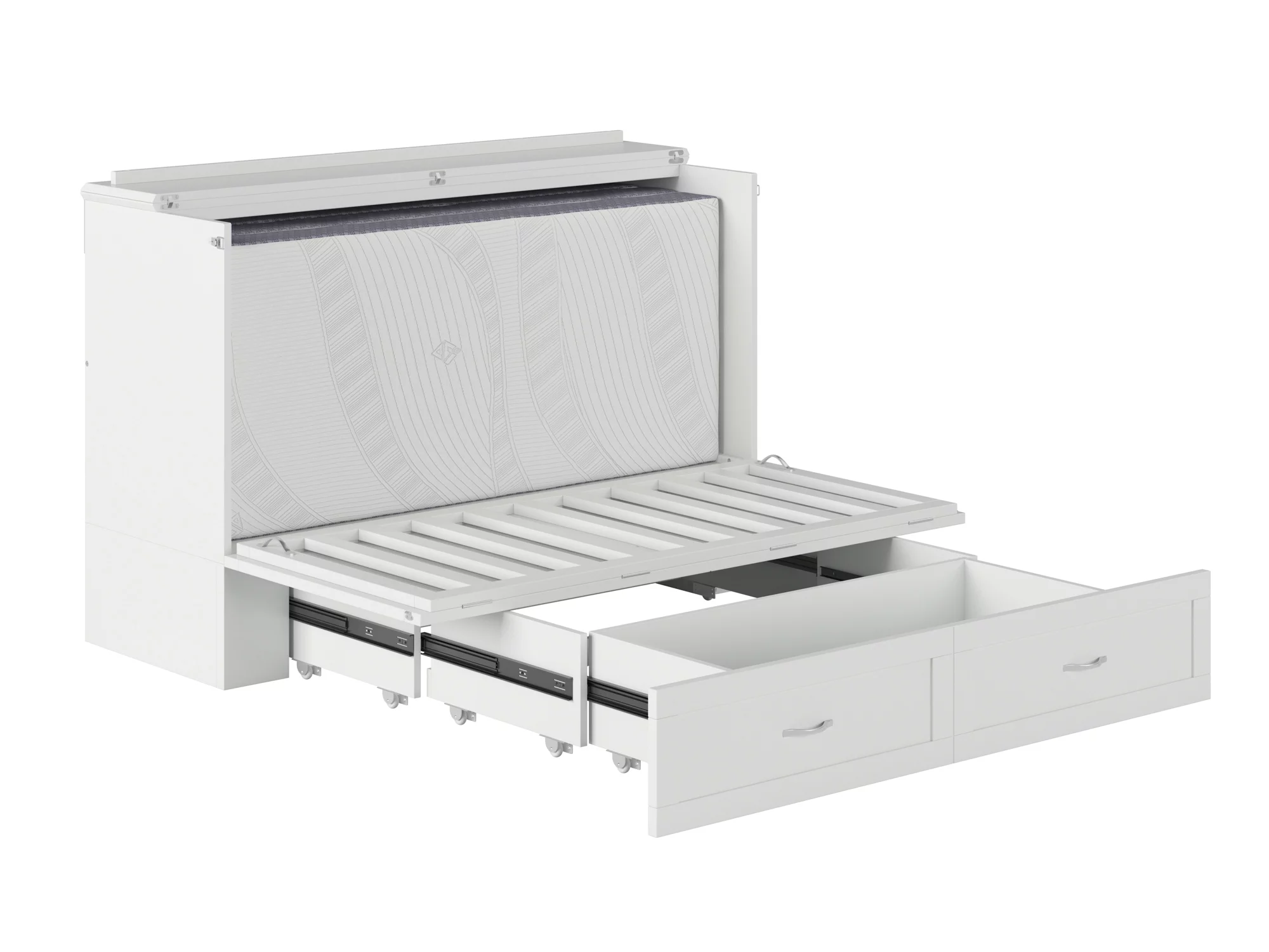 Hamilton Murphy Bed Chest Queen White with Charging Station