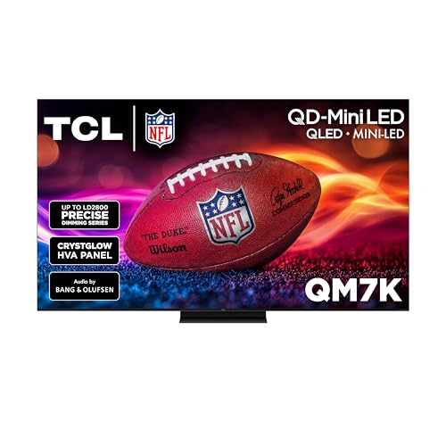 TCL 55-Inch Class QM7K Series QD-Mini LED 4K UHD Google Smart TV Best Premium Mini-LED TV - QLED, 144hz, 240hz Gaming Rate, Anti-Reflective Screen, Bang & Olufsen Audio, Atmos (55QM7K, 2025 Model)