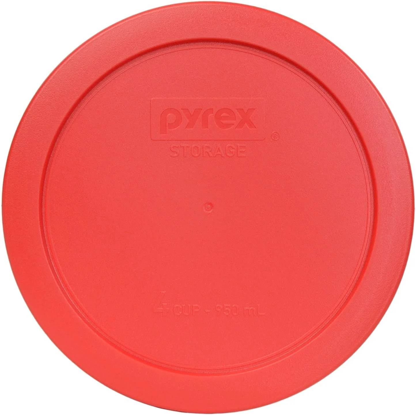 Pyrex 7201-PC 4-Cup Red Plastic Food Storage Lid, Made in USA - 6 Pack