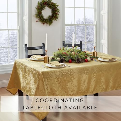 Elrene Home Fashions Poinsettia Elegance Jacquard Holiday Table Runner, 13
