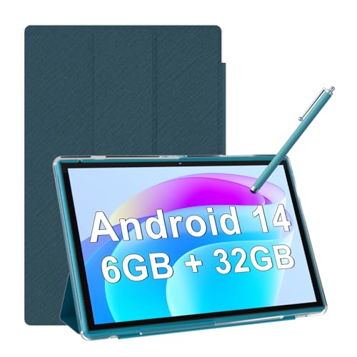 Tablet 10 Inch Android Tablet, 2 in 1 Tablets, Include Keyboard Mouse Case Stylus, 64GB ROM+8GB RAM 1TB expandable 2MP+8MP Dual cameras, 5G WIFI-6 Bluetooth 6000mAh Battery 10.1