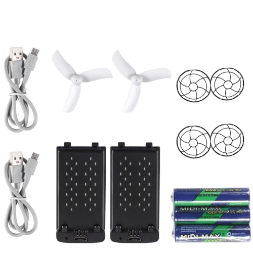 SWA35 Mini Drone Accessories Include 2 Drone Batteries, 2 Charging Cables, AAA Batteries, 2 Protective Covers.