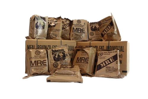 Food Dude 82nd Military MRE Surplus - 2026 Inspection - Meals Ready to Eat Military Meals with Heater Packs - 1250 Calories per MRE Full Meals - A and B Cases 24 COMBO Emergency Food
