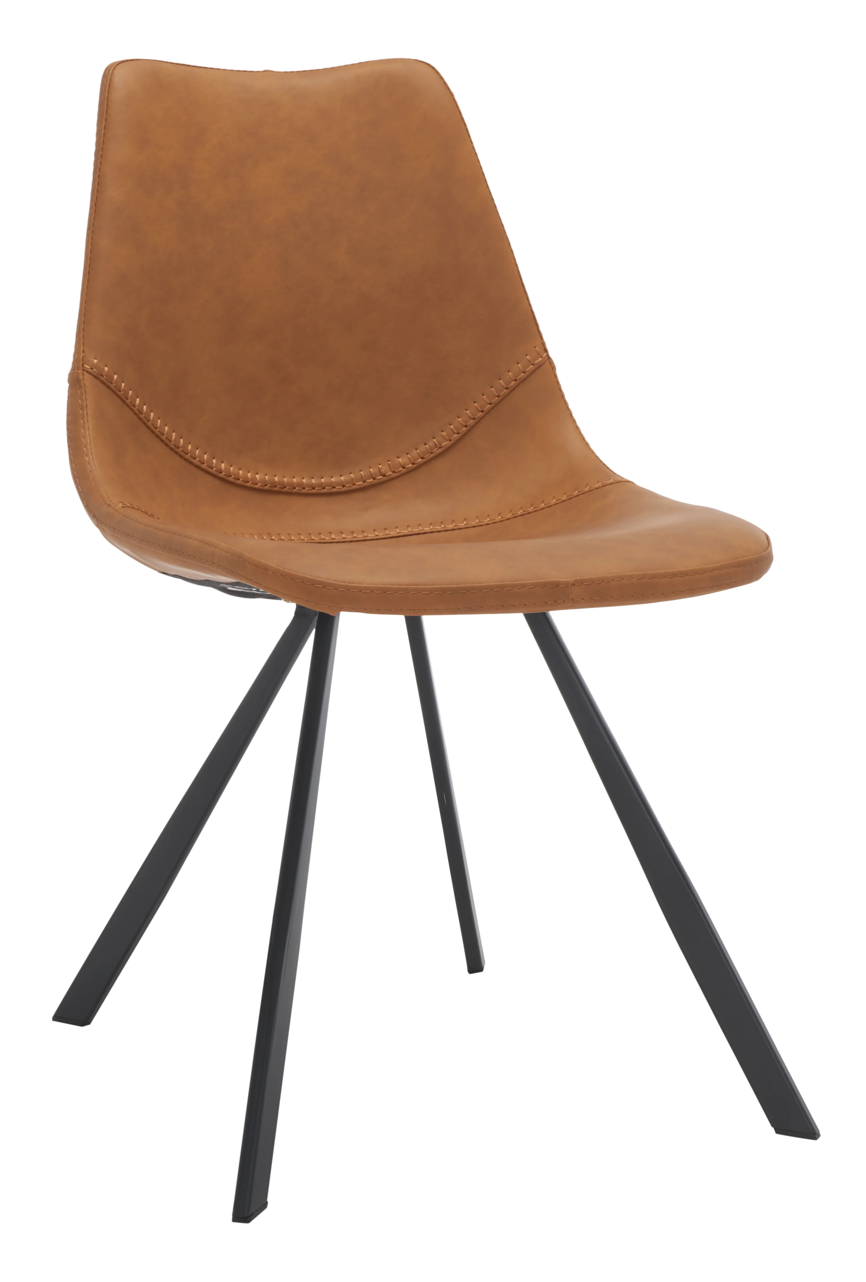 SAFAVIEH Kayne Tufted Dining Chair, Cognac, Set of 2 (23.8 in. W x 19 in. D x 32.5 in. H)