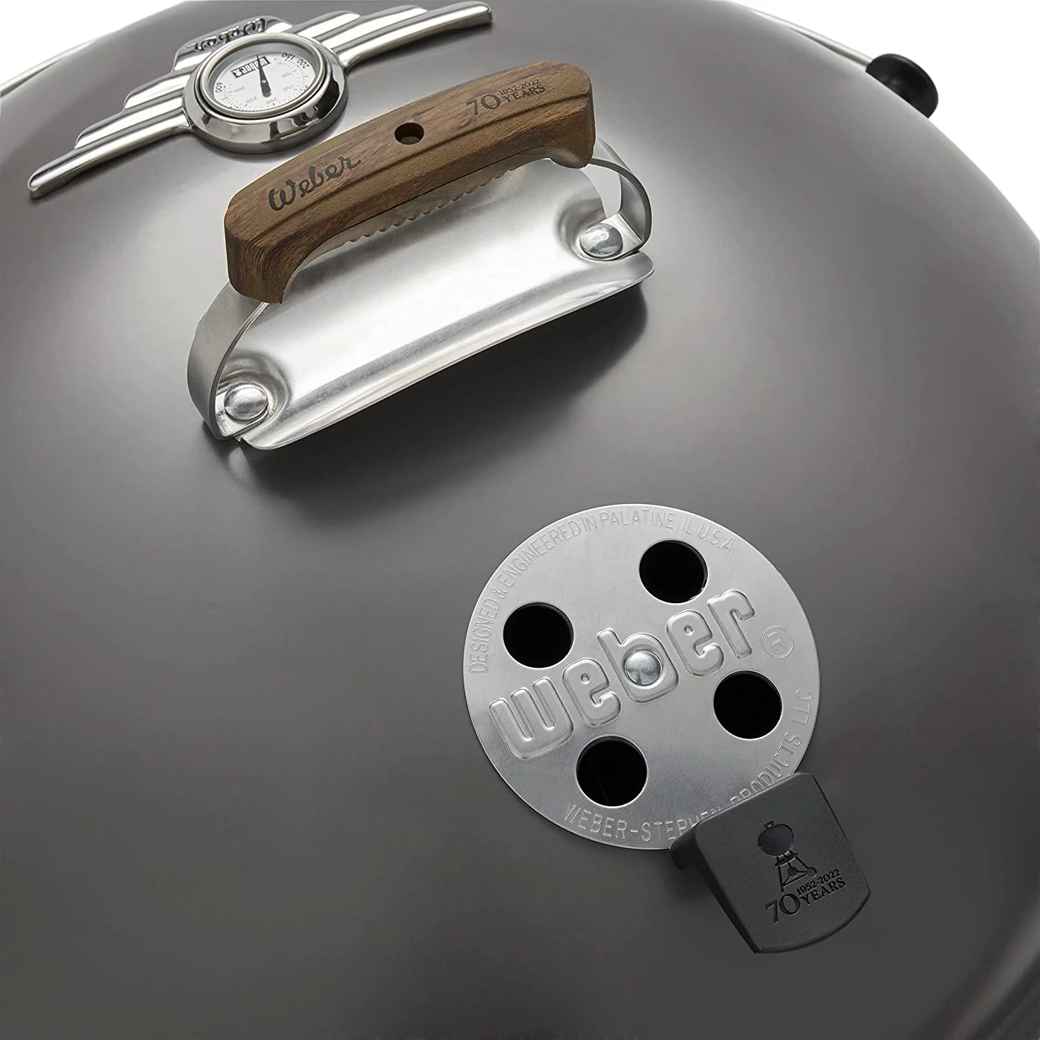 Weber 22 in. 70th Anniversary Kettle Charcoal Grill Hollywood Gray