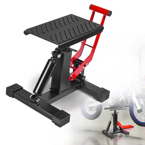 Adjustable Dirt Bike Stand & Powersport Jack 1000LBS Capacity, Heavy Duty Hydraulic Motorcycle Lift Stand & Center Stand for Maintenance, Dirt Bike Accessories for Garage & Shop
