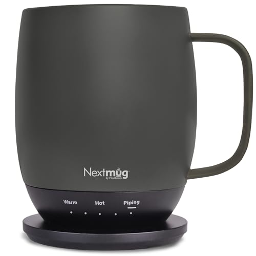 Nextmug - Temperature-Controlled, Self-Heating Coffee Mug (Black - 14 oz.)