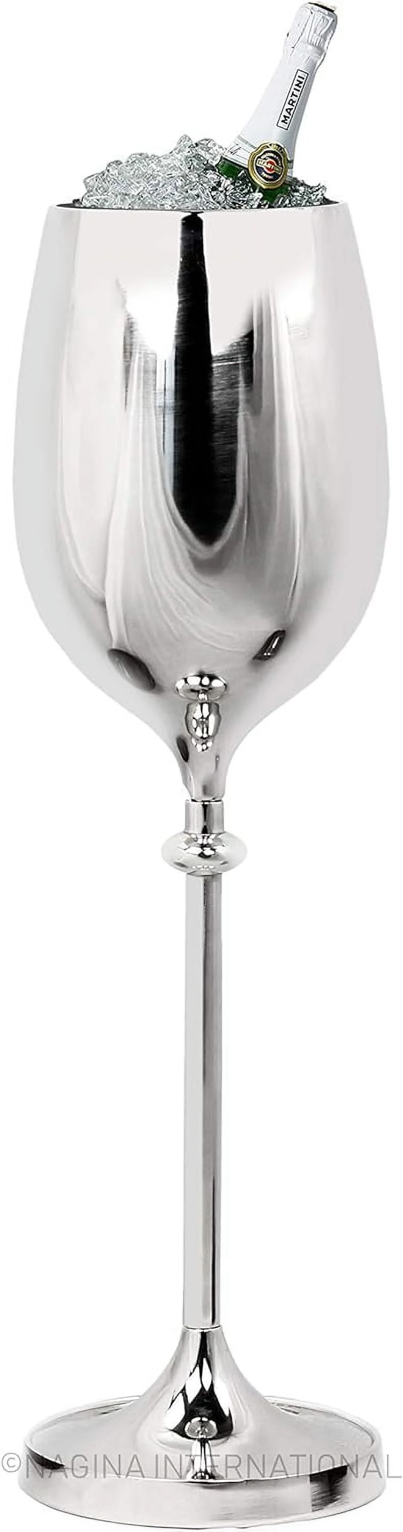 Large Champagne Glass Premium Aluminum Standing Plated Wine Chiller | Wine Coolers & Cellar With Ice Bucket | Kitchen & Bar Wares |