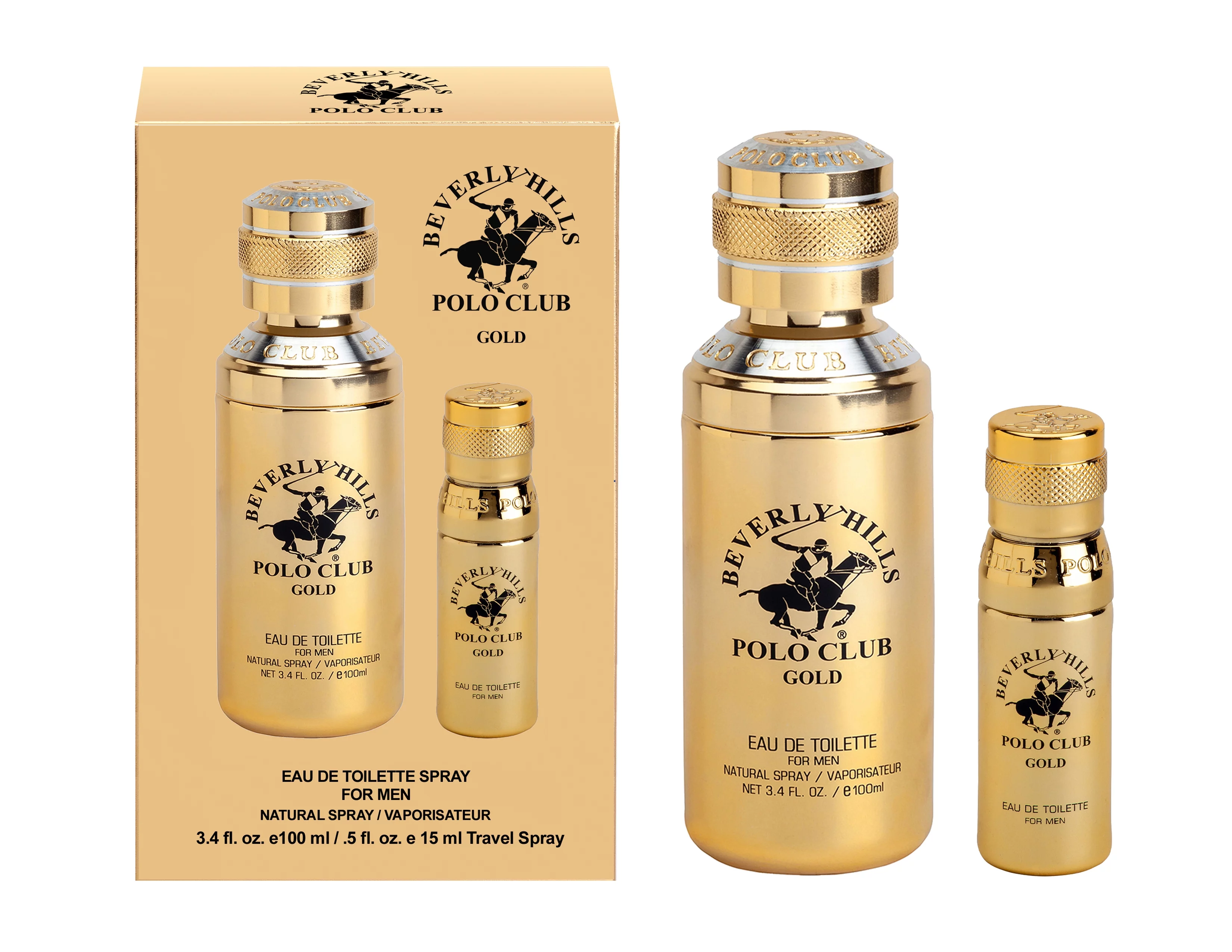 BHPC Gold by Beverly Hills Polo Club, 3.4oz EDT Spray + Bonus 0.5oz EDT Spray