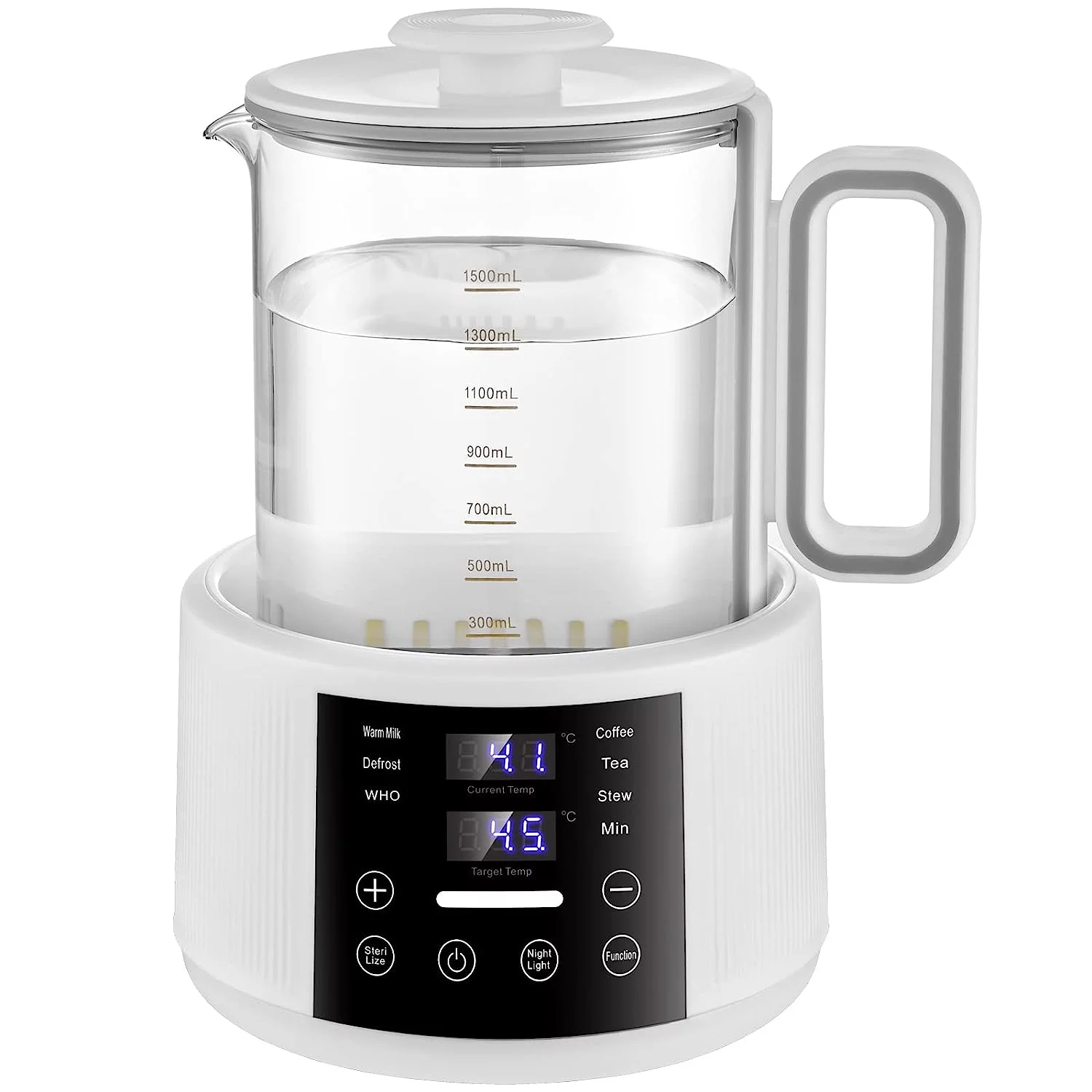 COOLCOOK 1.5L Electric Kettle with 48H Constant Temperature &  Night Light