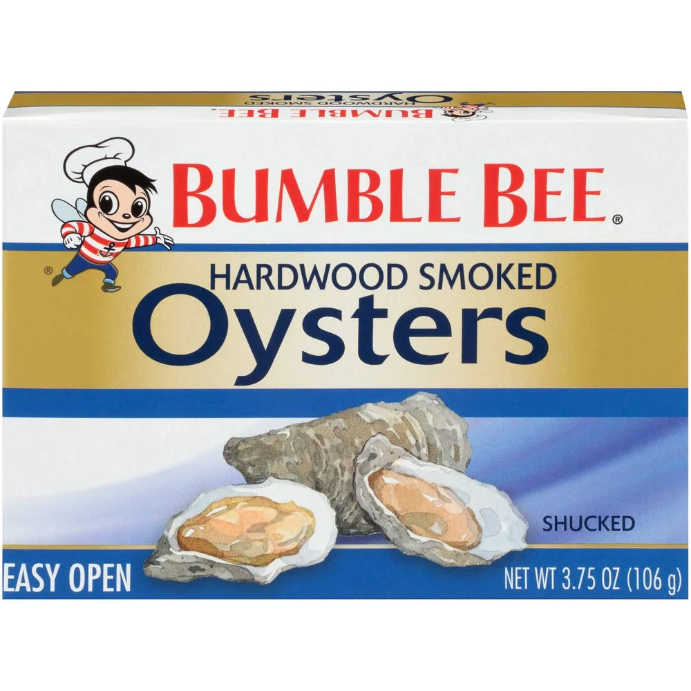 Bumble Bee Hardwood Canned Smoked Oysters, Ready To Eat - 18G Protein Per Serving - Gluten Free - Great Snack Or Use In Seafood Recipes, 3.75 Ounce (Pack Of 12)