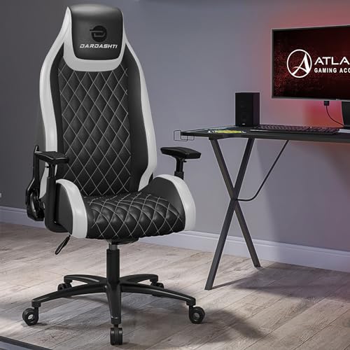 Atlantic Gaming Chair, Office Chair High Back Computer Chair Leather Desk Chair Racing Executive Ergonomic Adjustable, Swivel, Reclining Task Chair & Armrests, Lumbar Support (Black)