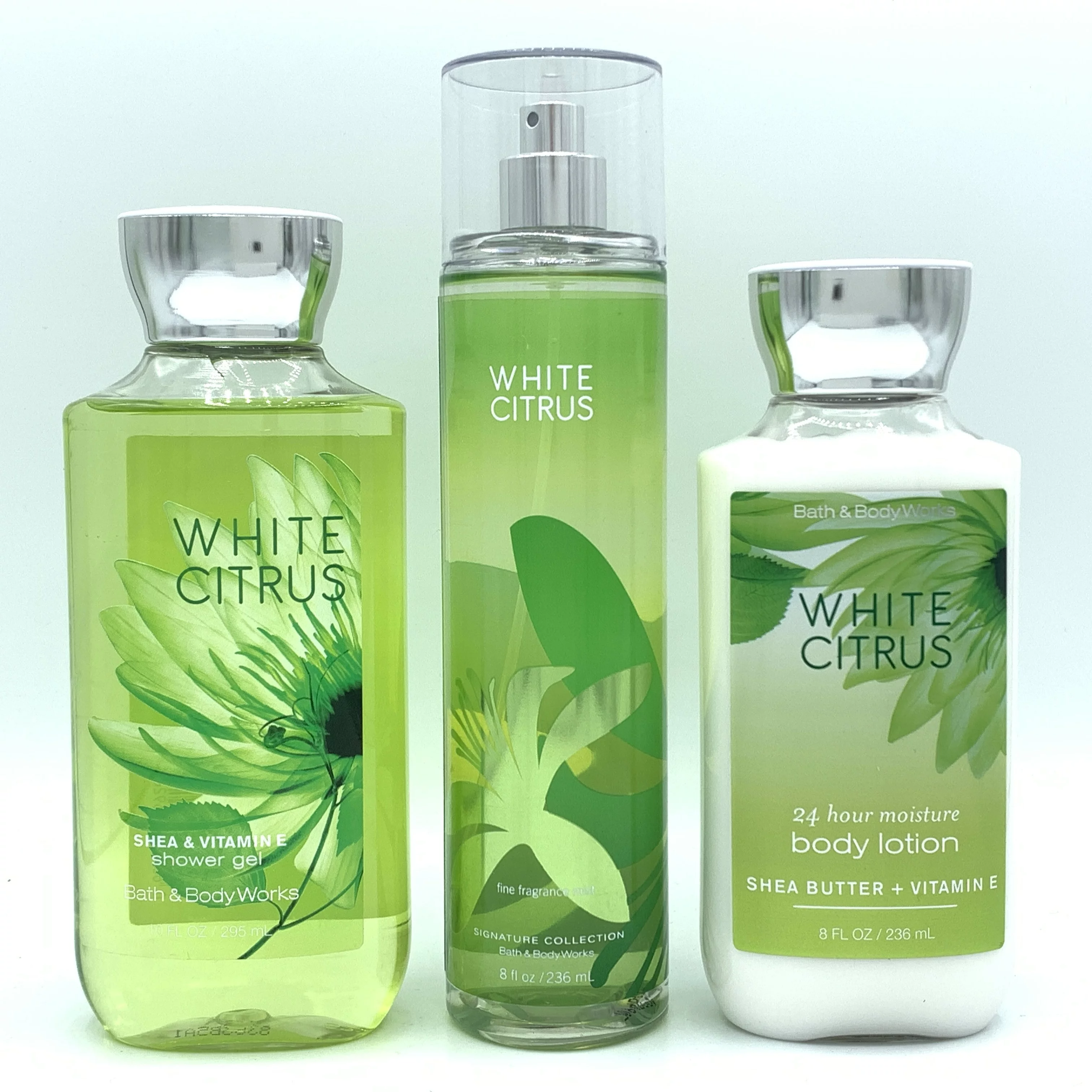 Bath and Body Works White Citrus Shower Gel, Fine Fragrance Mist and Body Lotion 3-Piece Bundle