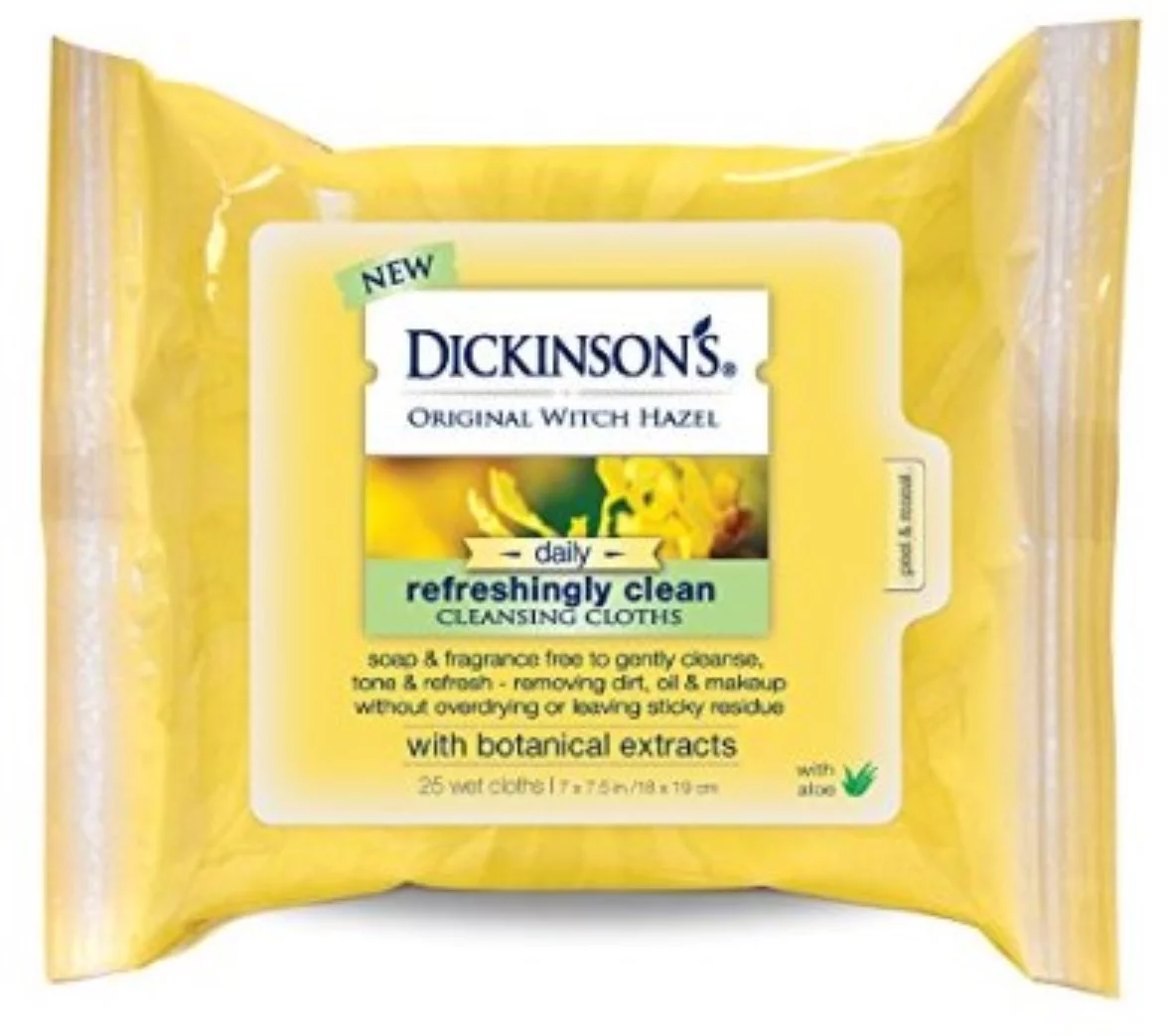 Dickinson's Original Witch Hazel Daily Refreshingly Clean Cleansing Cloths 25 Ea (Pack of 3)