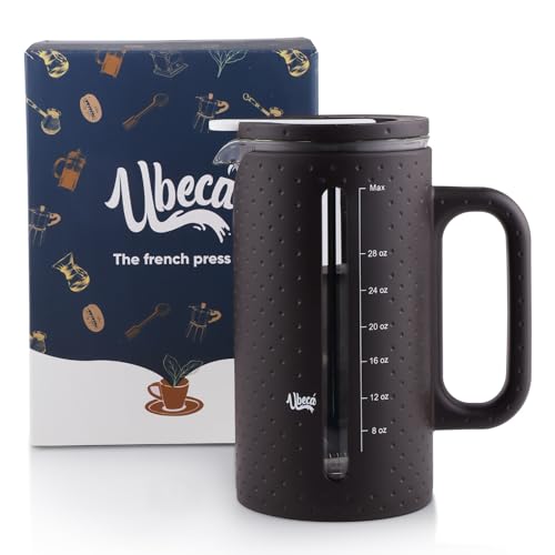 The 34oz Large French Press Coffee Maker – Elegant Borosilicate Glass Carafe, Heat-Resistant & Minimalist Handle, Premium Design for Coffee, Tea & Hot Drinks – BPA-Free 1000ml Coffee Brewer