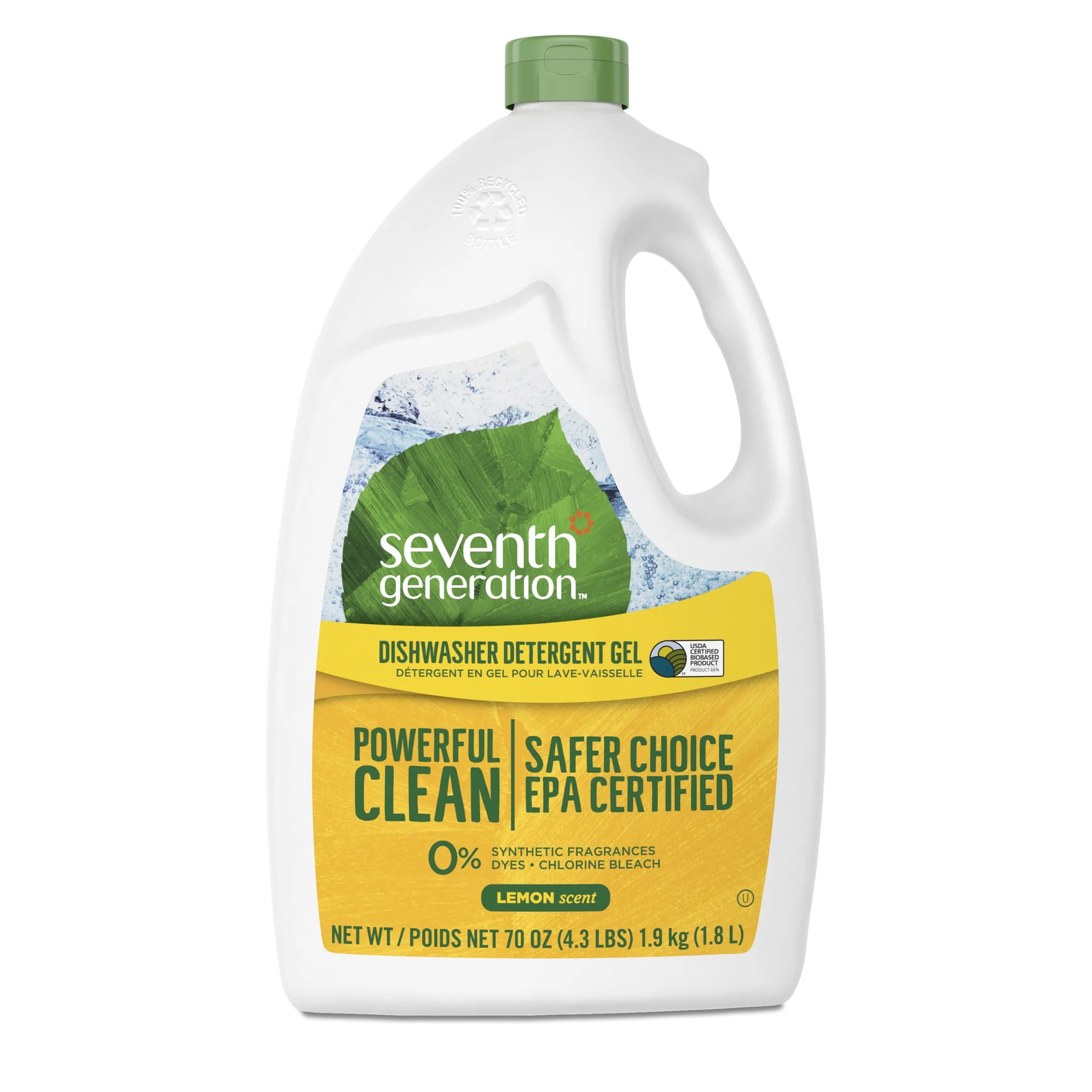Seventh Generation Clean with Purpose Dishwasher Detergent, Lemon, 70 oz