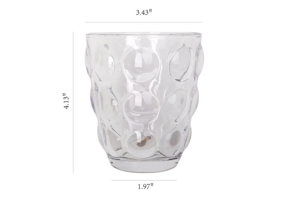 Solid Colored Drinking Glasses Big Bubble (9 oz. set of 6) - Clear