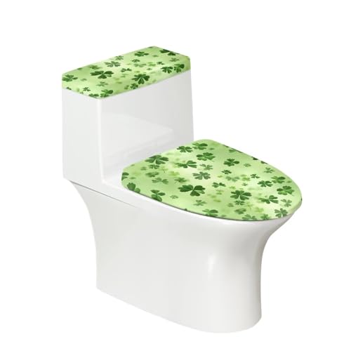 Christmas Bow Bell Toilet Tank Lid Cover and Toilet Seat Lid Cover 2 Pcs Set Toilets Covers with Elastic Cloth Fits Most Toilets Tanks & Lids