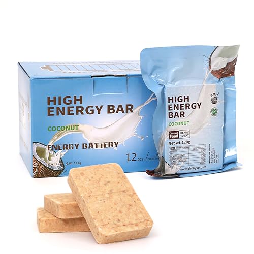 Emergency Food Bars - Coconut Flavor Hardtack, Mre Meals Military, 20 Years Shelf Life, Emergency Meals Ration Bars, Emergency Supplies for Disaster Preparedness, 12 Count