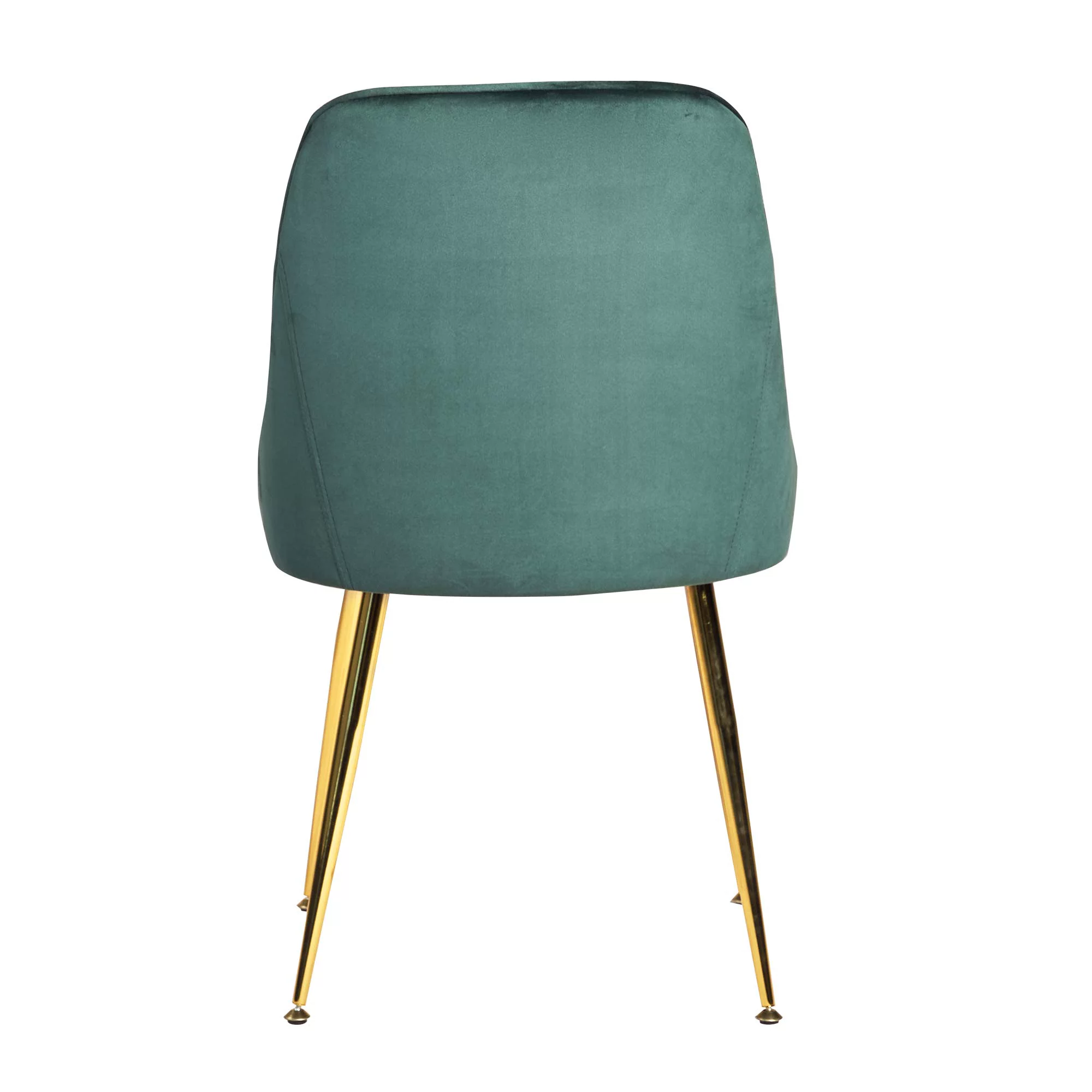 MOJAY Velvet Dining Chairs with Golden Legs, Set of 2, Green