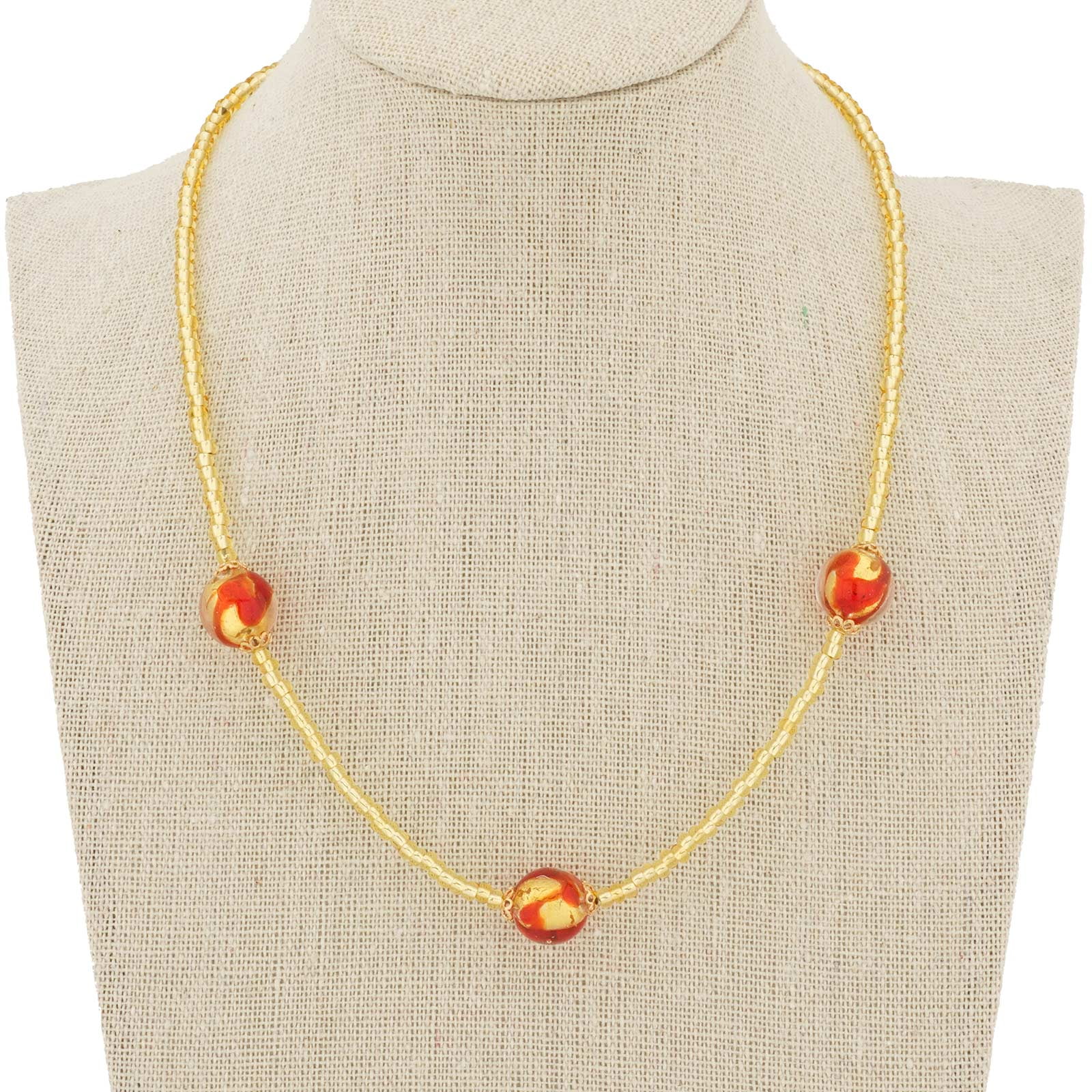 GlassOfVenice Murano Glass Royal Red Balls Necklace