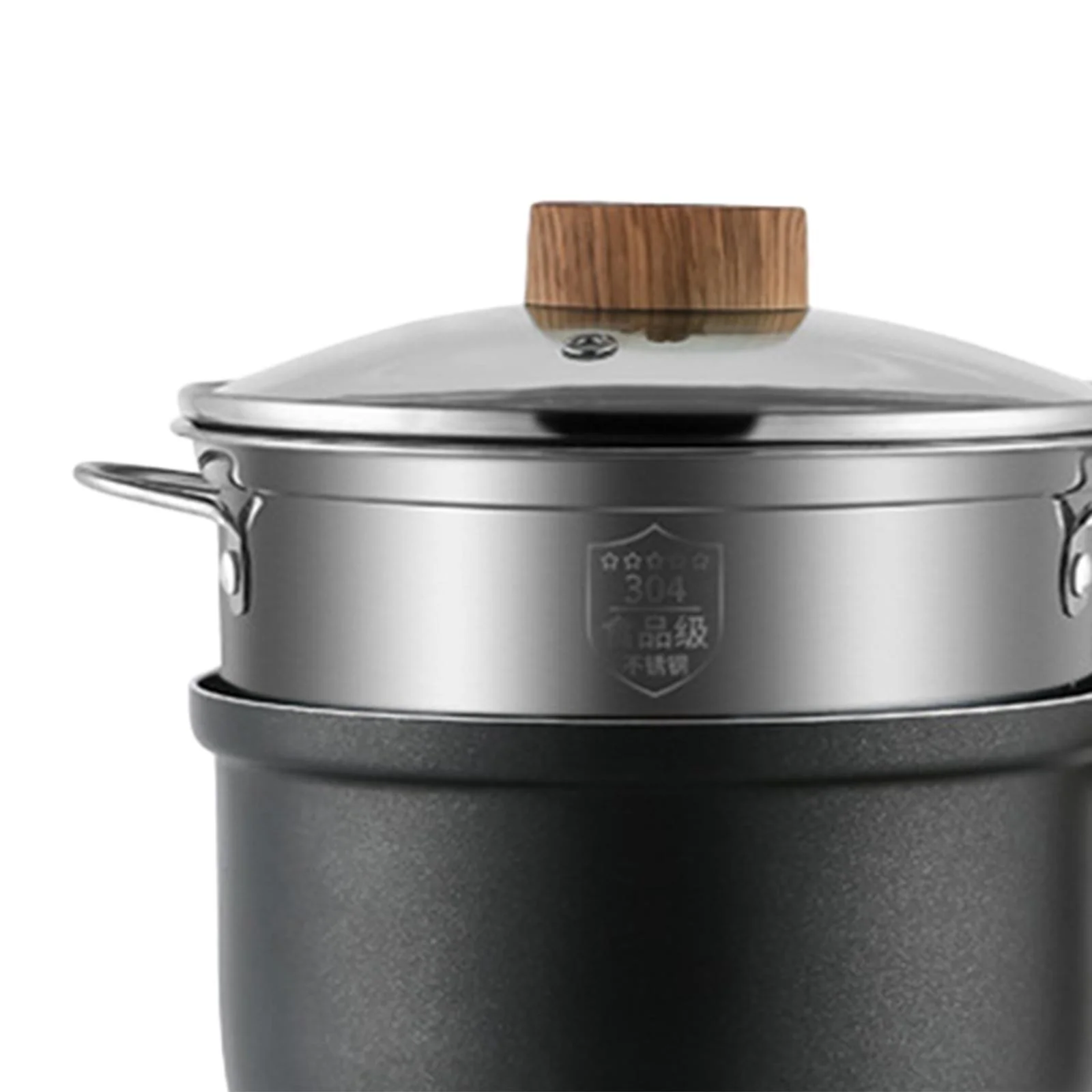 Electric Cooker Warmer Nonstick Overheating Protection with Wood Handle 600W