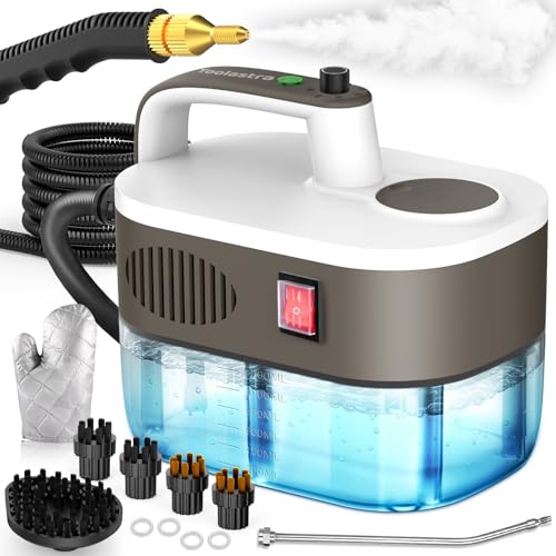 Steam Cleaner, 10s Rapid Heating Steamer with 6 Levels, 1.2L Water Tank, Portable Powerful Steamer for Cleaning without chemicals, Handheld Steam Cleaner for Home, Car, Grout, Tile, Floor, Dirt
