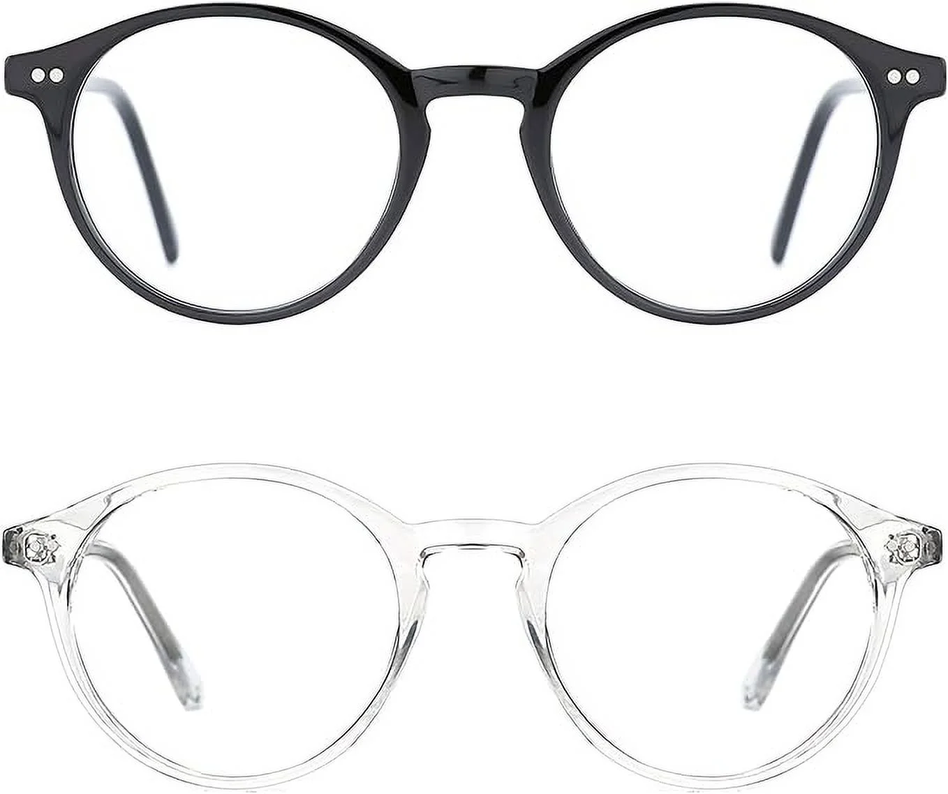 TIJN Blue Light Blocking Glasses Men Women Vintage Thick Round Rim Frame Eyeglasses