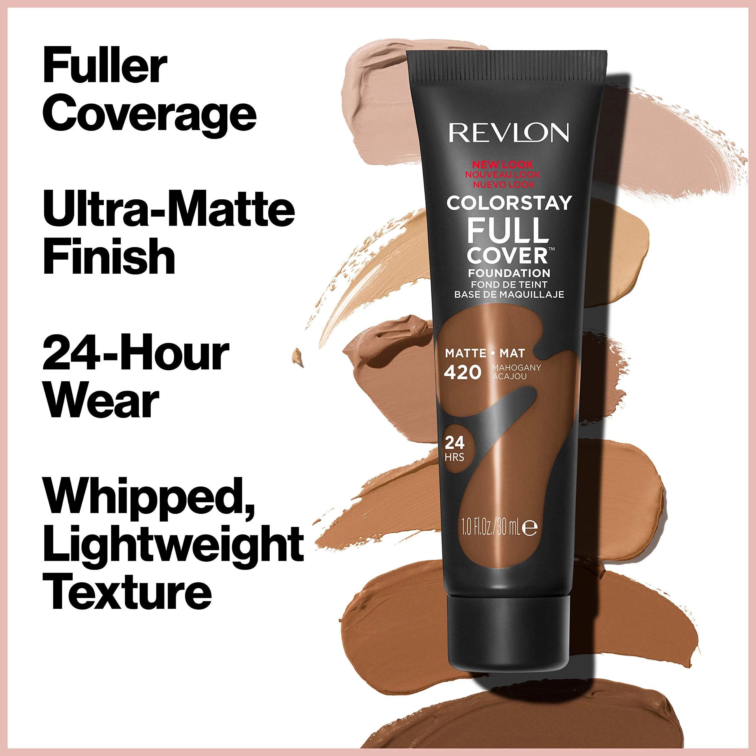Revlon ColorStay Full Cover Matte Foundation, 210 Sand Beige 1.0 Fl Oz (Pack of 4)