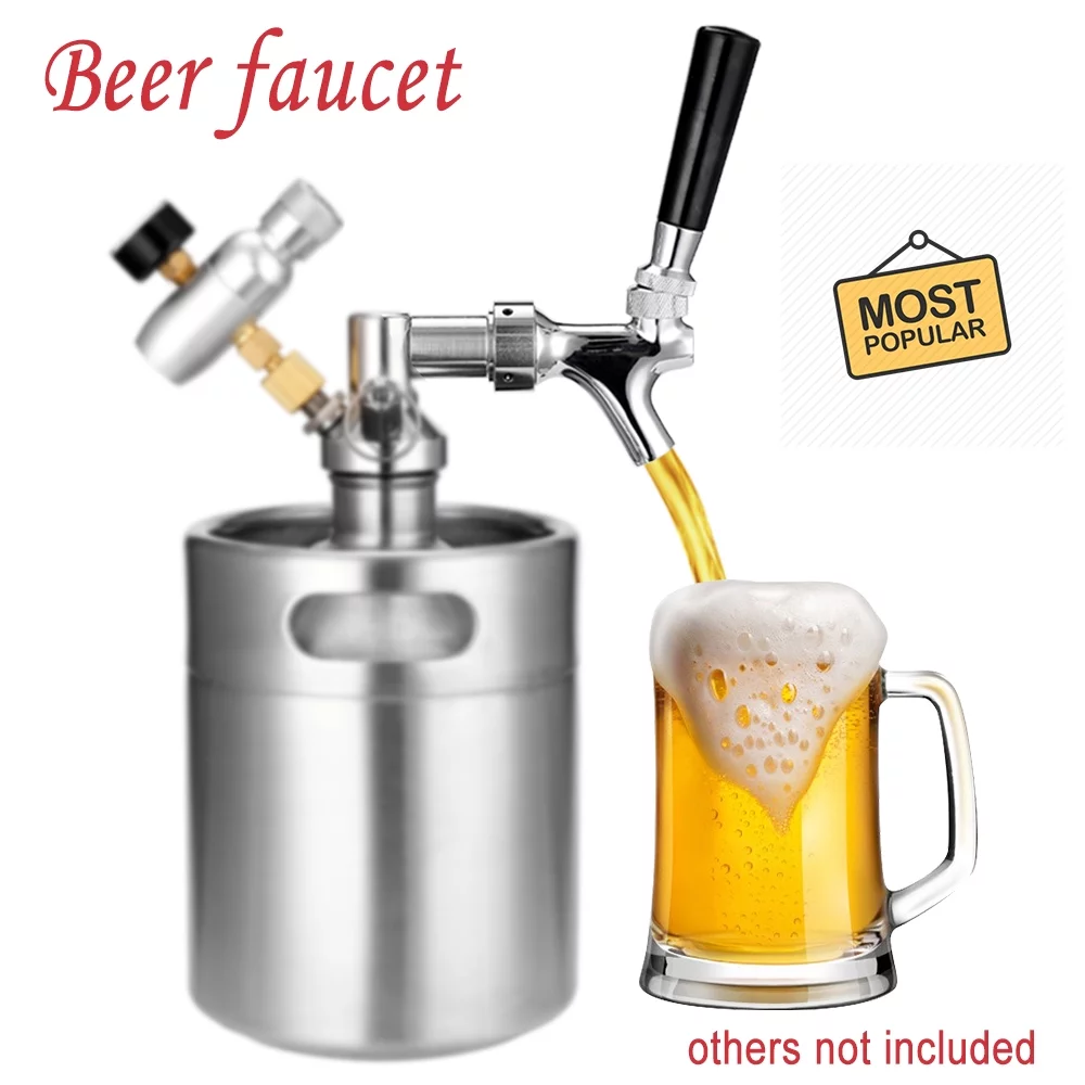 tooloflife Beer Tap with Liquid Ball Lock Stainless Steel Draft Beer Keg Tap Fit All Occasions Universal Silver