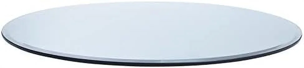 HBBOOMLIFE 38" Round 1/4" Thick Tempered Clear Glass Table Top with Flat Polished Edge