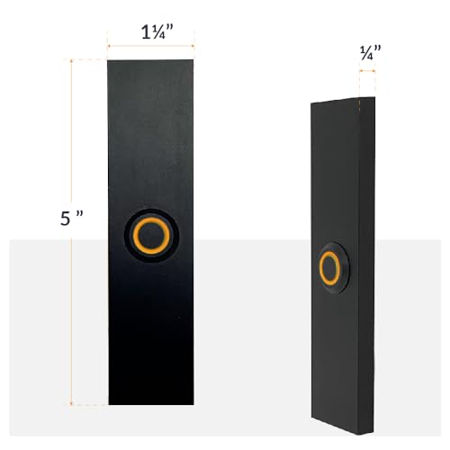 Newhouse Hardware Rectangular Lighted Wired Metal Doorbell Button in Black BT6BL, for Doorbell Chime, Buzzer, or Ringer, Door Bell Button Only, Buzzer Button with LED Button Light