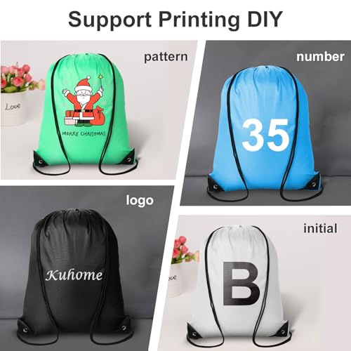 60Pcs Drawstring Backpacks Bulk String Bag Cinch Sack Pack Storage Knapsack Polyester Gift Bags Sports Drawstring Bags for Trip Gym Party Bags(20 Colors)