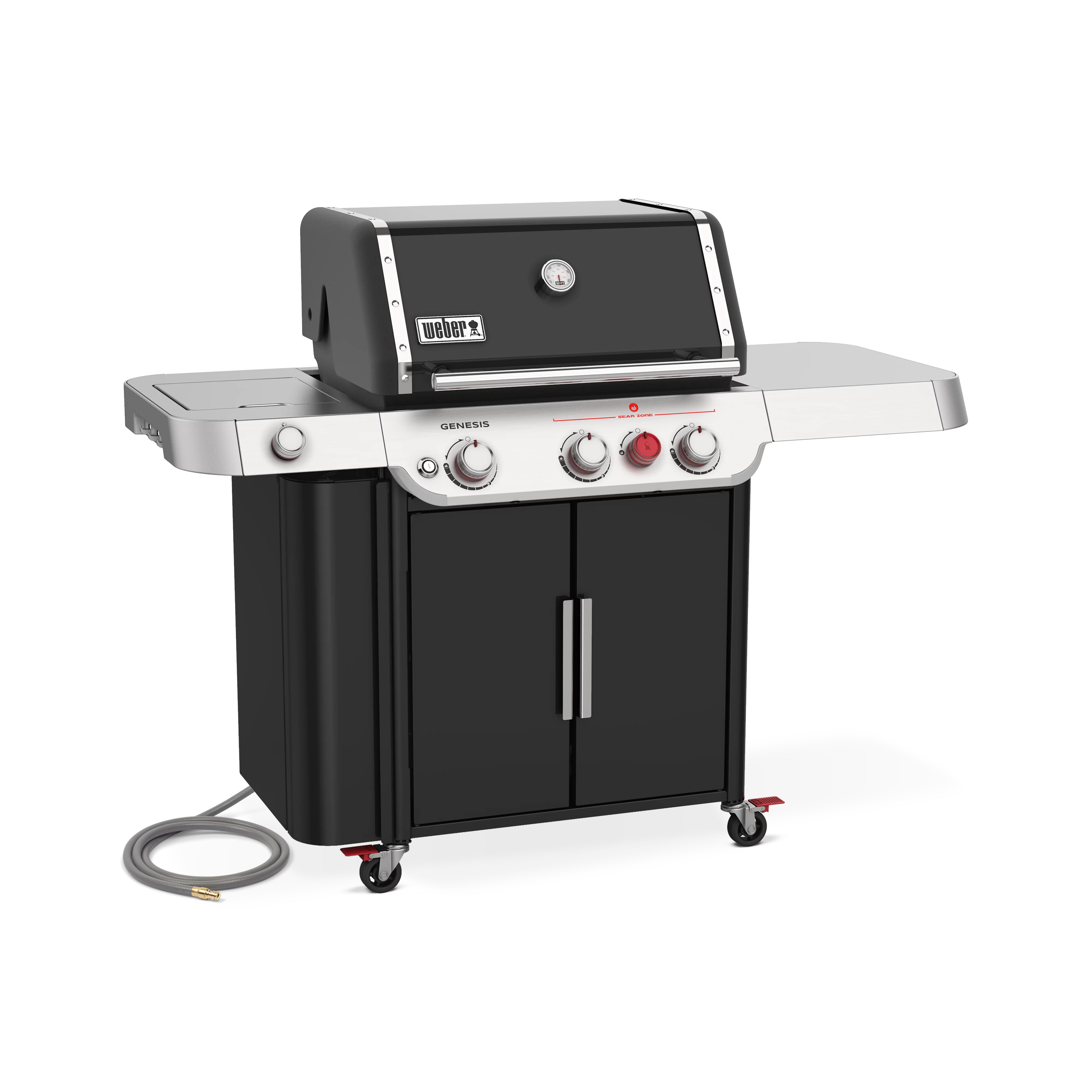 Weber Genesis E-335 3-Burner Natural Gas Grill in Black with Side Burner