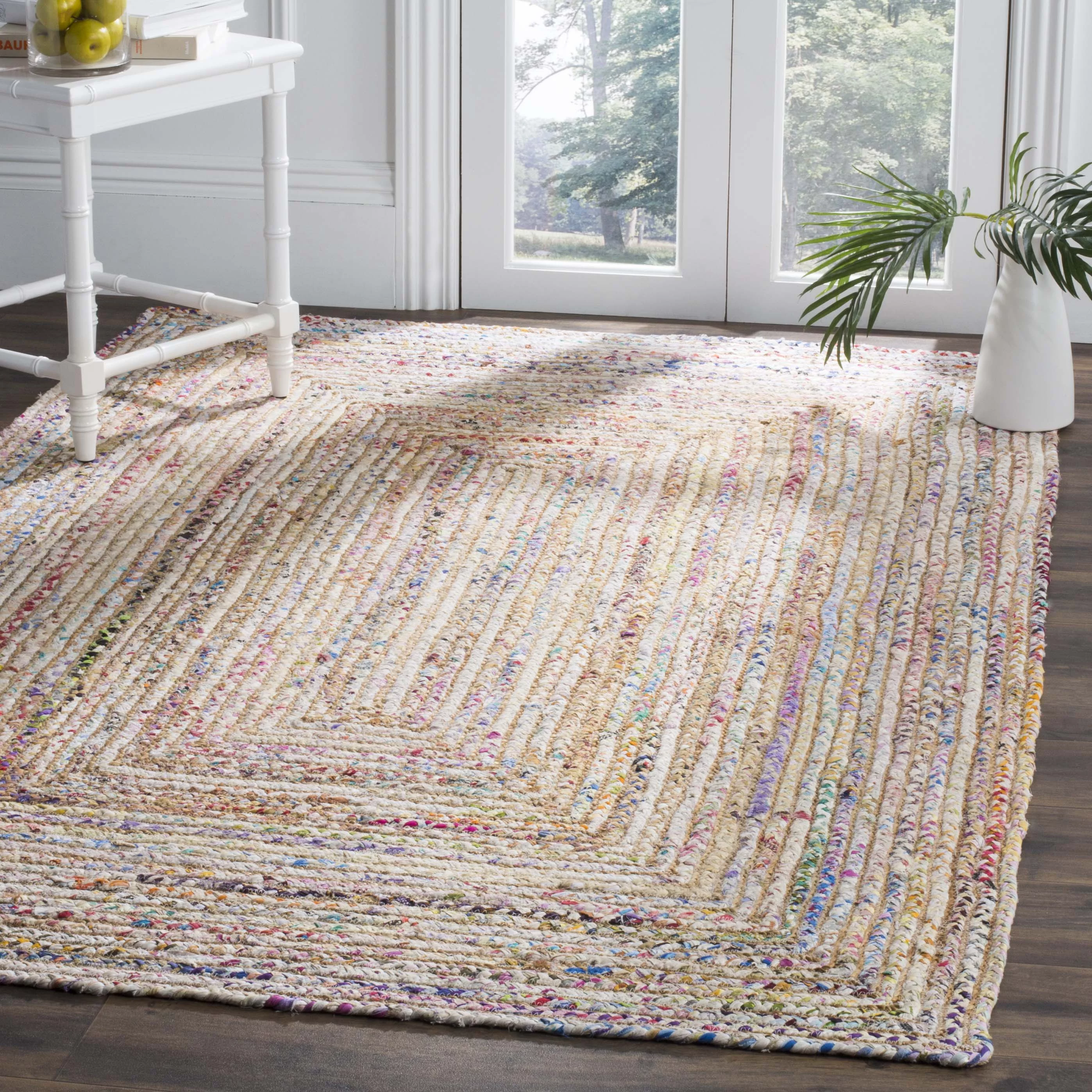 SAFAVIEH Cape Cod Miah Braided Area Rug, 11' x 15', Beige/Multi