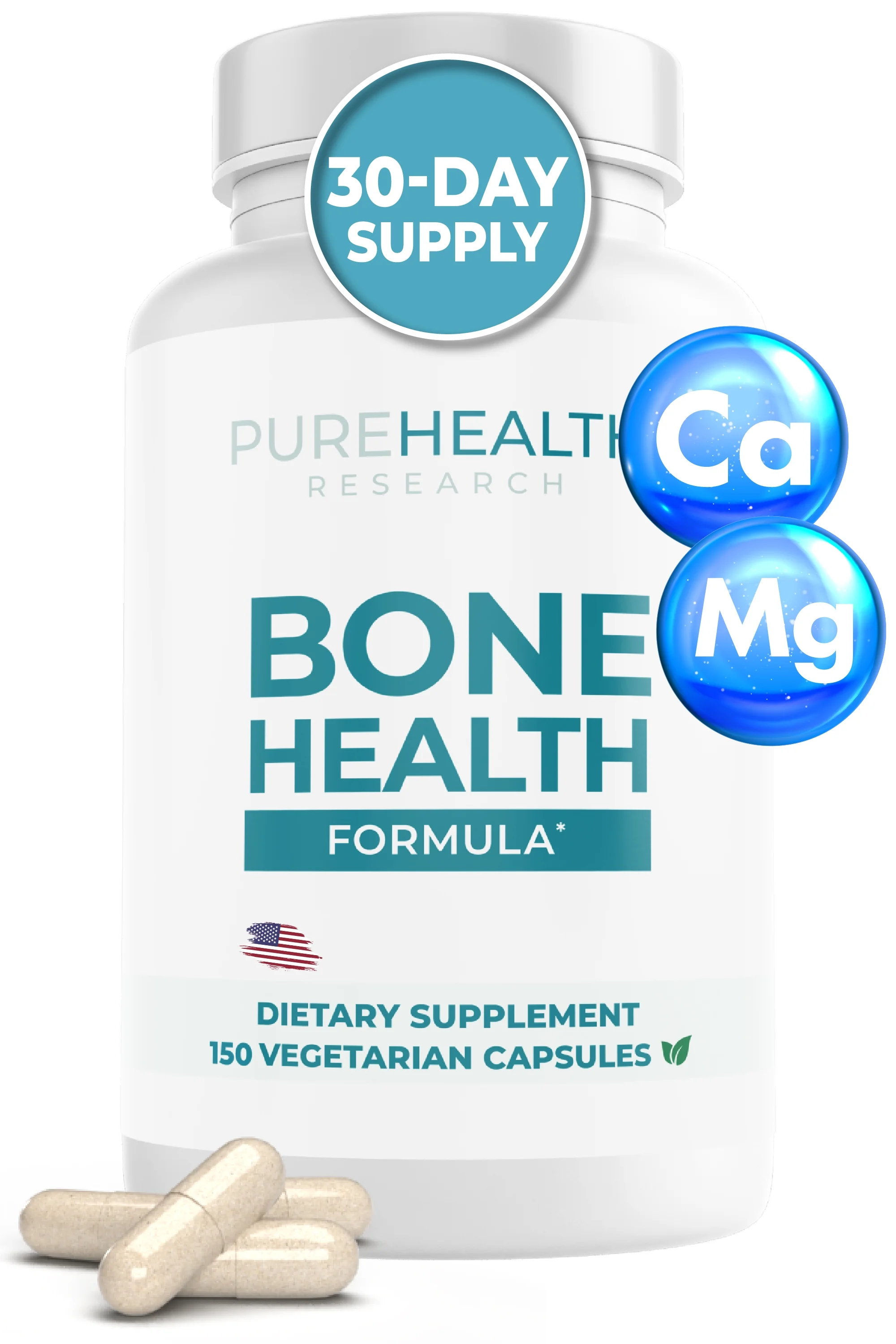 Bone Health Formula Calcium and Magnesium Supplement, Bone and Joint Vitamins by PureHealth Research