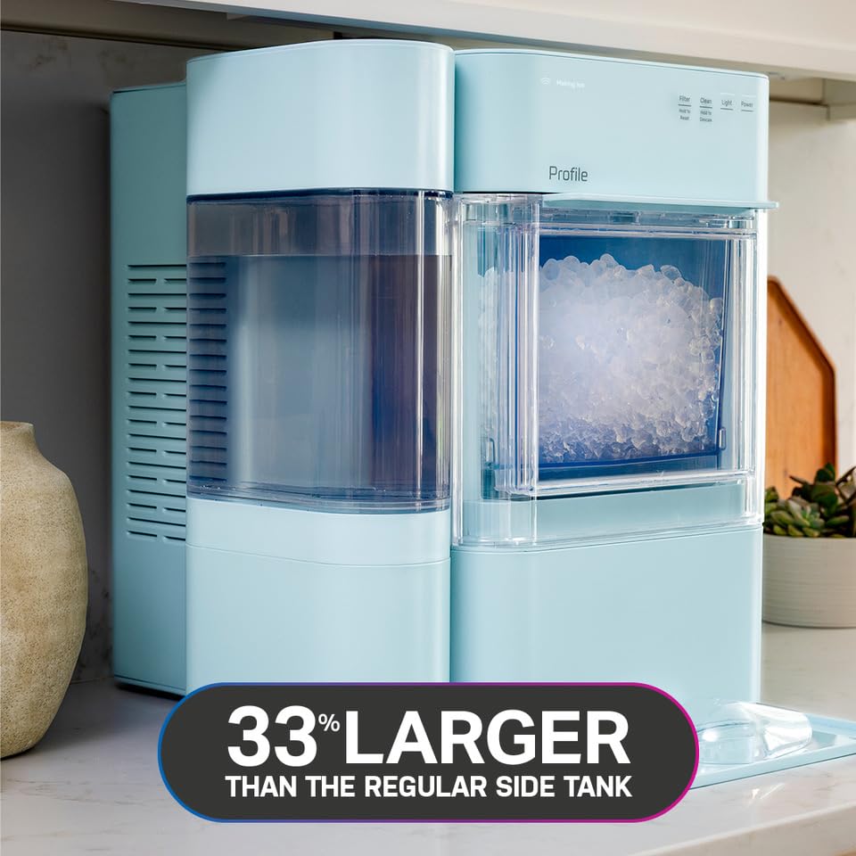 GE Profile Opal 2.0 XL with 1 Gallon Tank, Chewable Crunchable Countertop Nugget Ice Maker, Scoop included, 38 lbs in 24 hours, Pellet Ice Machine with WiFi & Smart Connected, Stainless Steel