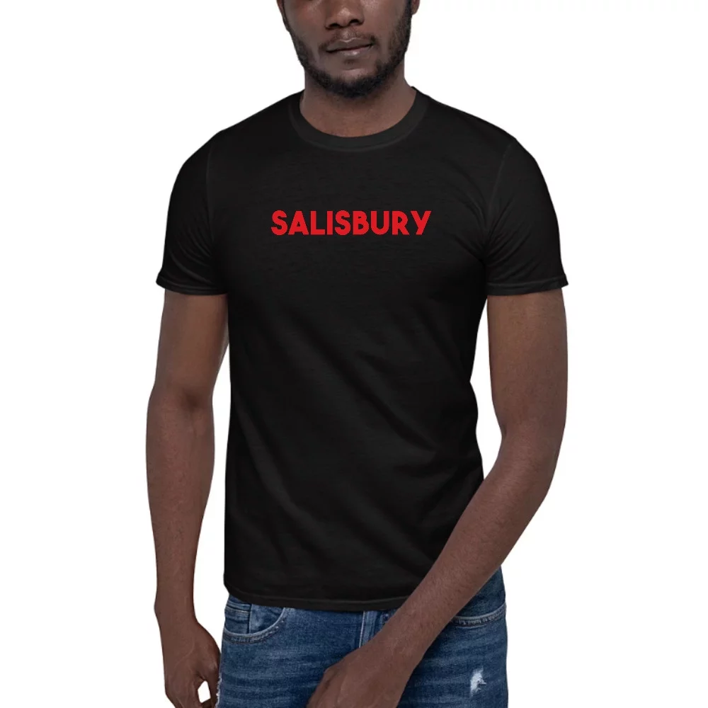 L Red Salisbury Short Sleeve Cotton T-Shirt By Undefined Gifts