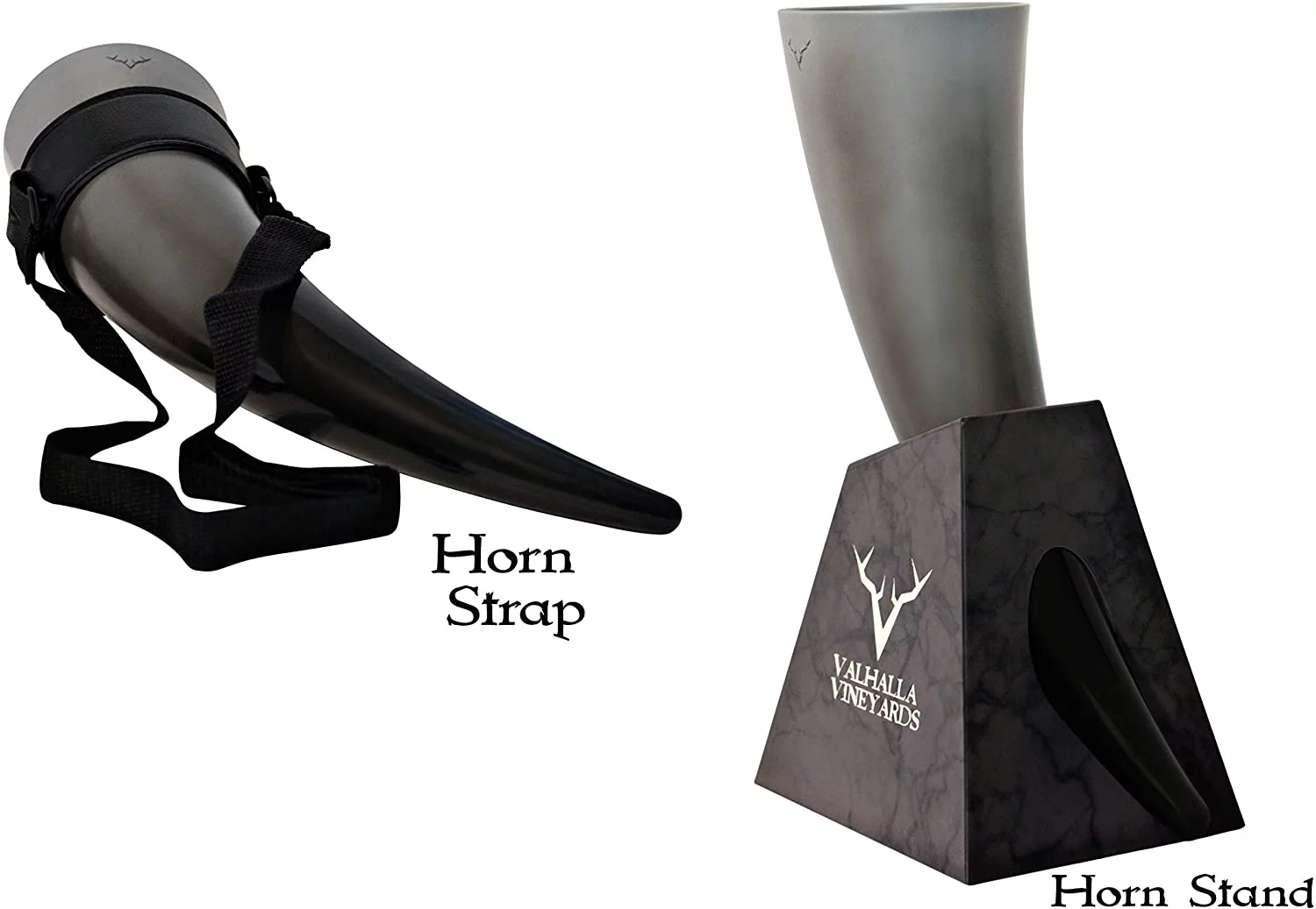Viking Drinking Horn with stand - Medieval Inspired BPA Free Drinking Horn (16 oz)