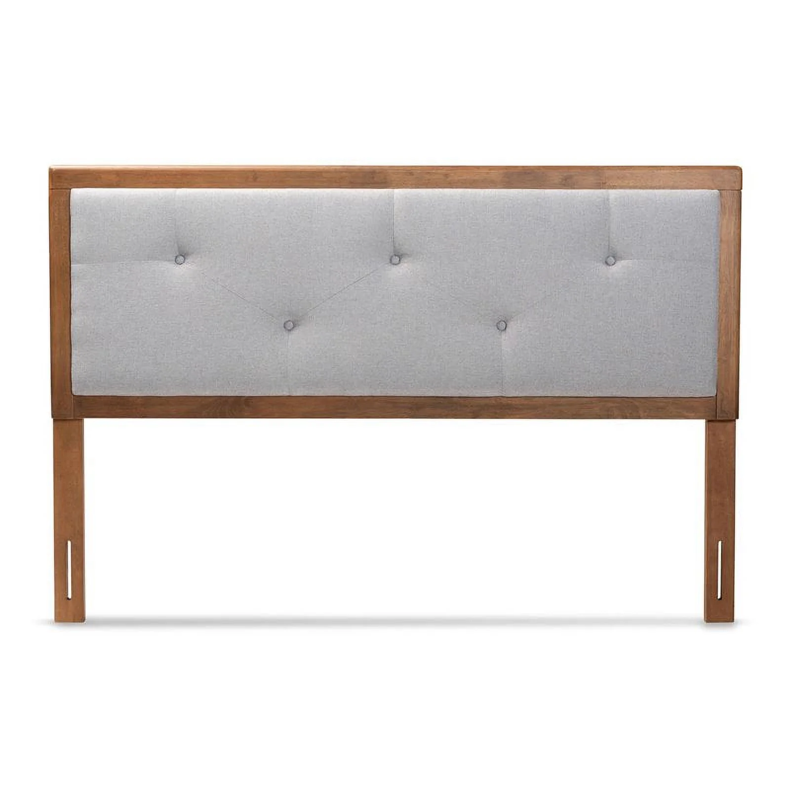 Bowery Hill Transitional Wood Queen Size Headboard in Light Gray/Walnut Brown