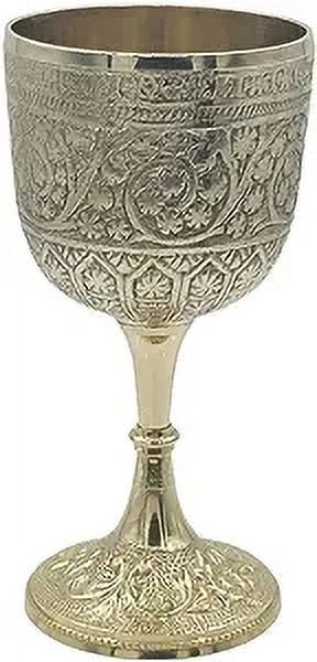 REPLICARTZUS Vintage Brass Goblet Chalice Medieval Roman Gothic Wine Romantic Novelty Gothic Gift Party Idea Goblets Pack of 1